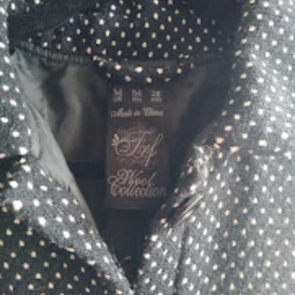 Zara TRF Collection Wide Lapel Single-Breasted Polka Dot Wool Coat - Picture 5 of 5